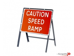 Caution Speed Ramp - Metal Framed UK Temporary Road Sign