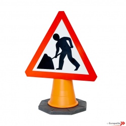 Men At Work Road Sign: Cone Sign