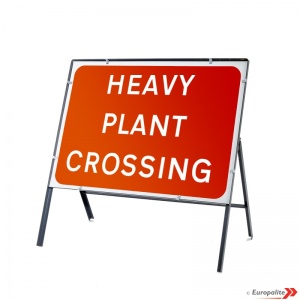 Heavy Plant Crossing - Metal Sign Face with Frame & Clips