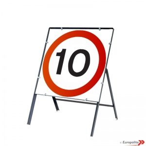 10mph - Metal Road Sign Face With Frame & Clips
