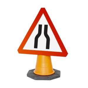 Road Traffic Cone Mounted Temporary UK Road Signs