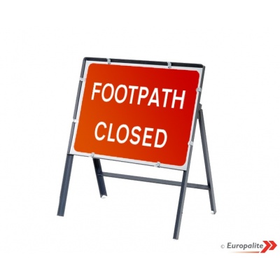 Footpath Closed - Metal Sign Face With Frame & Clips