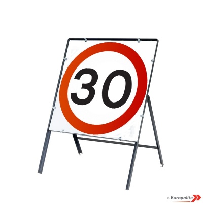 30mph - Metal Road Sign Face With Frame & Clips