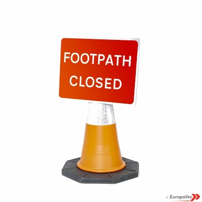 Footpath Closed Cone Sign Road Sign
