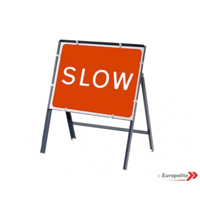 Slow - Metal Framed UK Temporary Road Sign